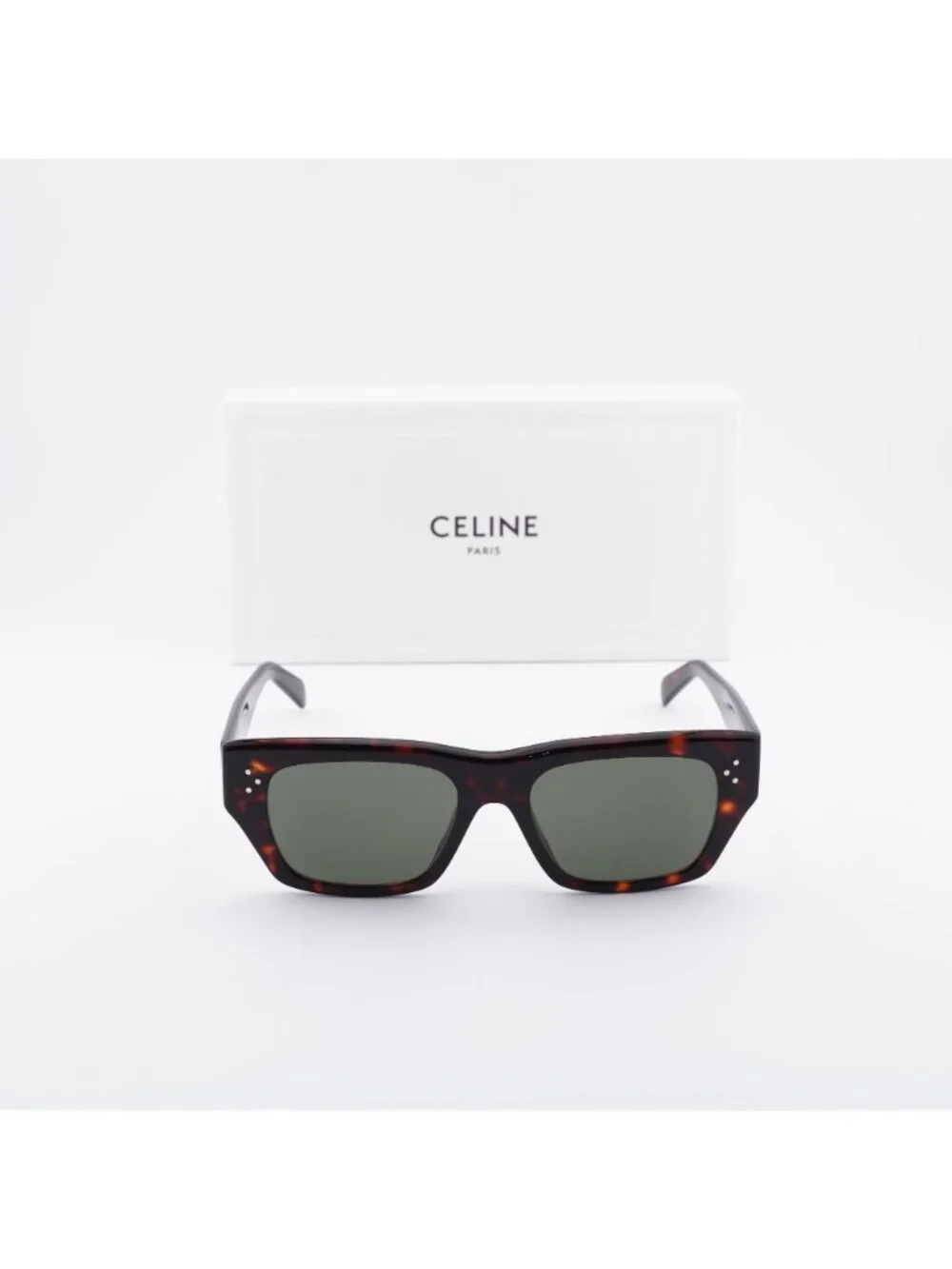 Celine CL40297U 52N Square Sunglasses - Havana / Green
